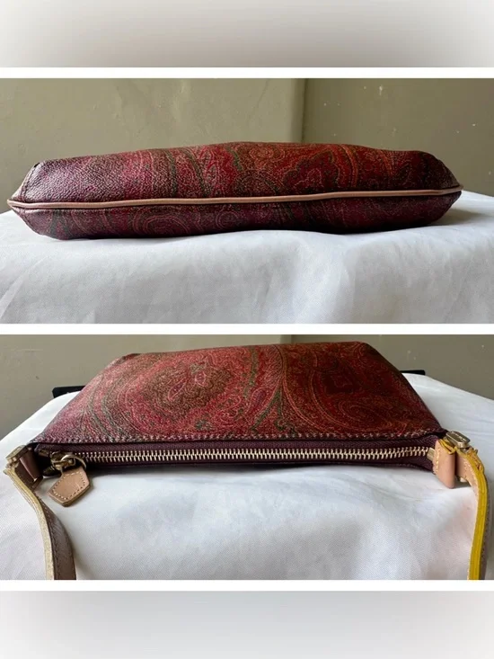 ETRO Paisley Shoulder Bag Leather Trim Italy - Picture 4 of 11